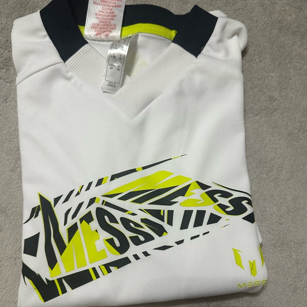 Adidas White and Yellow Jersey with Bold Graphic Design